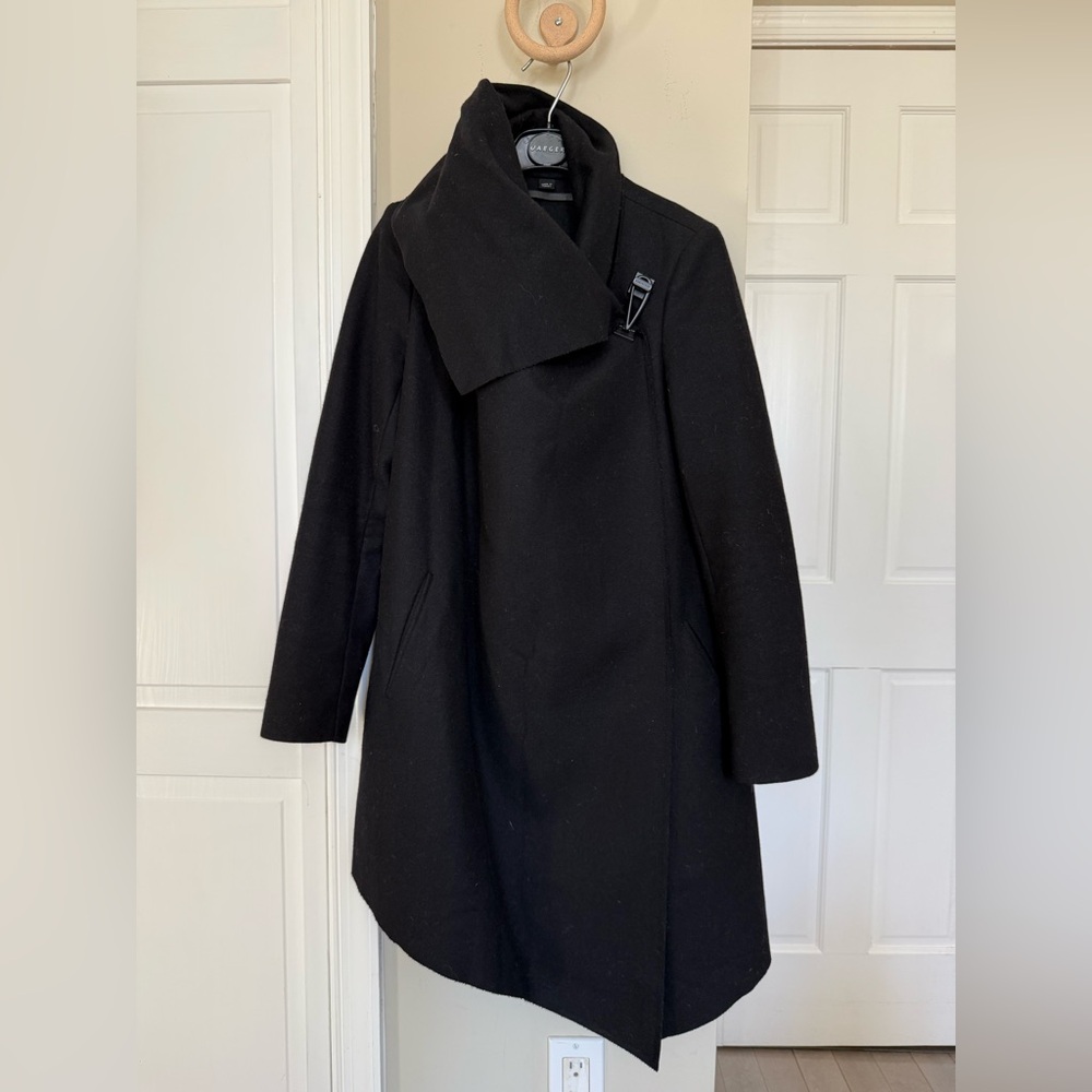 ALL SAINTS Monument Wool Blend Cape Coat – Black – Size US 2